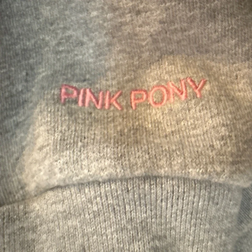 Pink Pony by Ralph‎ Lauren All Over Logo Hoodie Sweatshirt Gray Girls Size Large